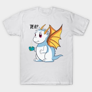 Cute Dragon with Cup of Tea T-Shirt